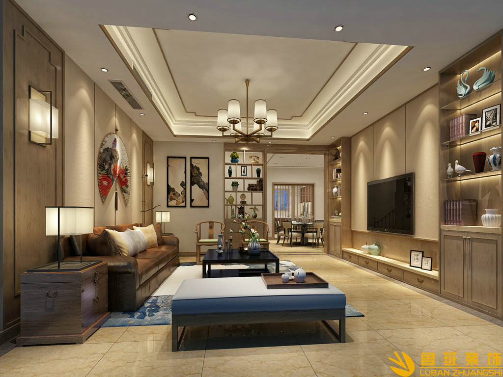 江南宅院別墅設計裝修客廳