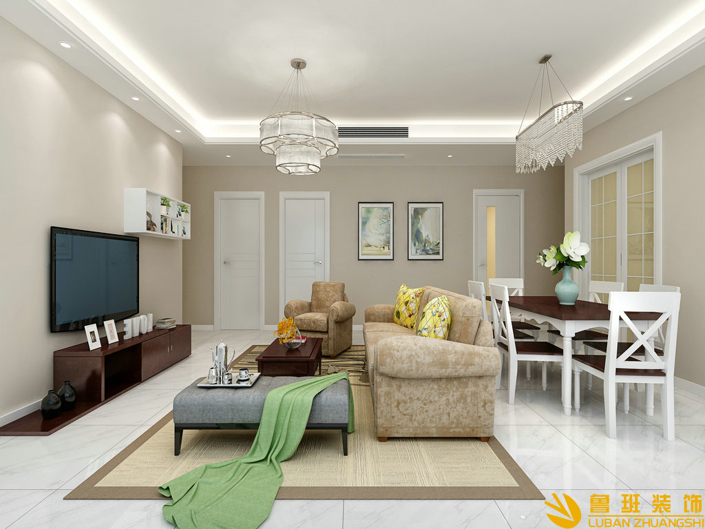 凱德世紀名邸103平設計裝修客廳