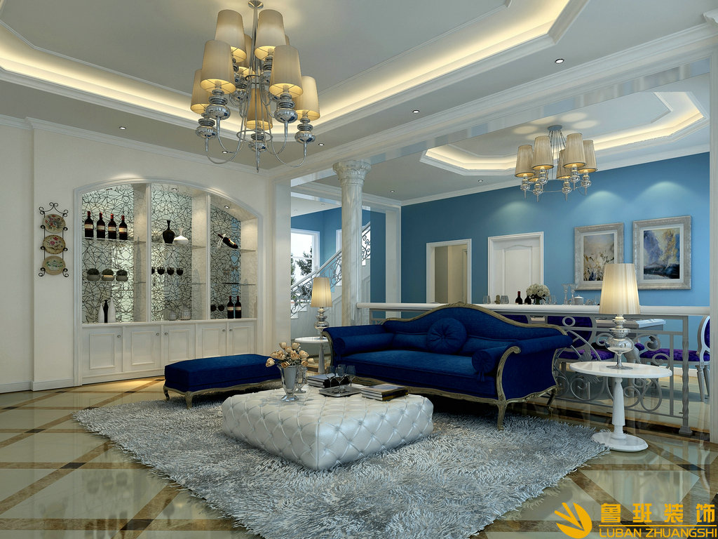 青城天下230平別墅設計裝修客廳