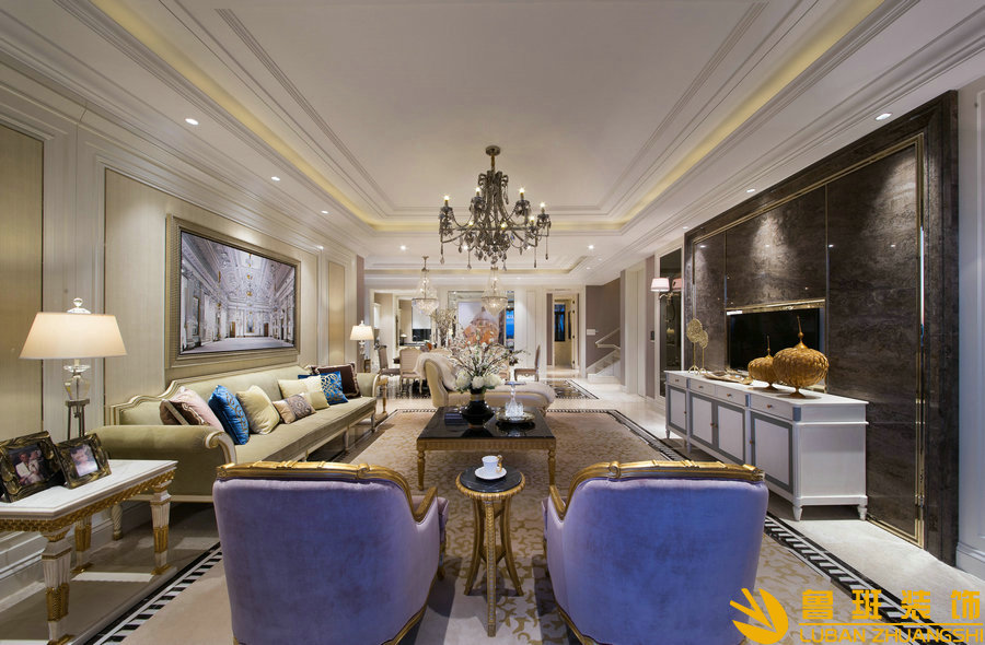 萬科五龍山別墅設計裝修客廳