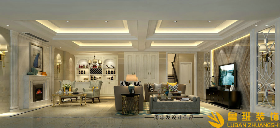 三利宅院白云渡別墅設計裝修客廳