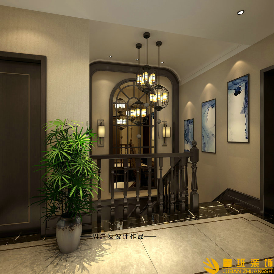 中鐵西派瀾岸別墅設計裝修樓梯間