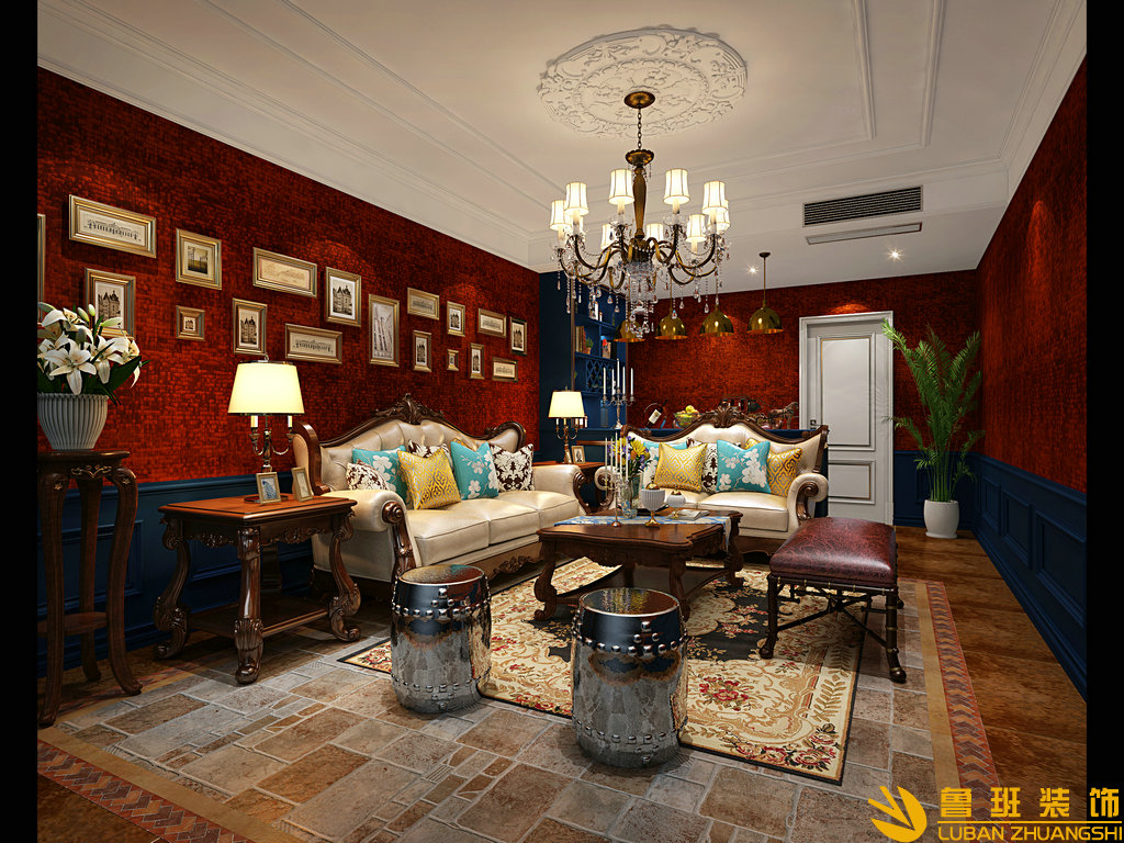 彩疊園260平美式輕奢裝修設計影音室