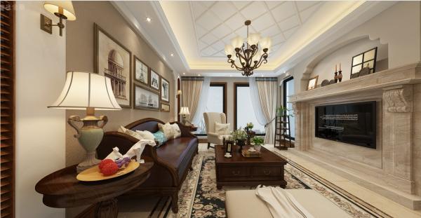 成都景茂名都320平美式設計裝修