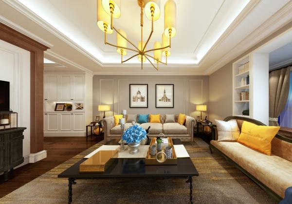 成都中州中央城邦266平美式裝修設計