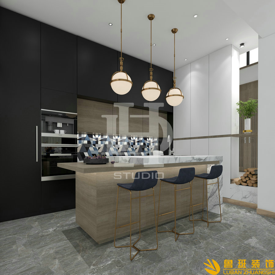 錦繡尚郡310平現(xiàn)代裝修設(shè)計(jì)西廚