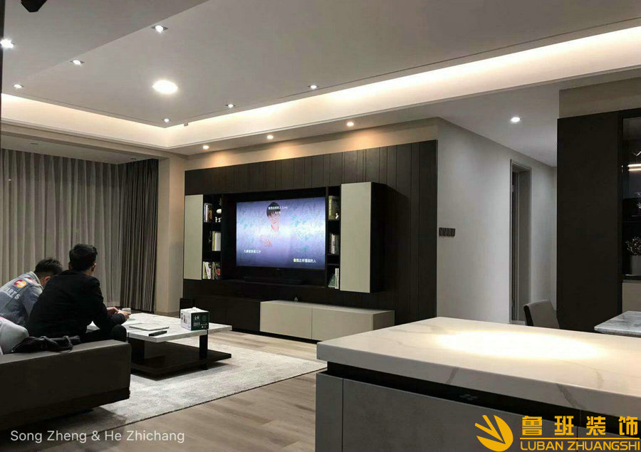 信和玉龍山165平現代裝修設計客廳