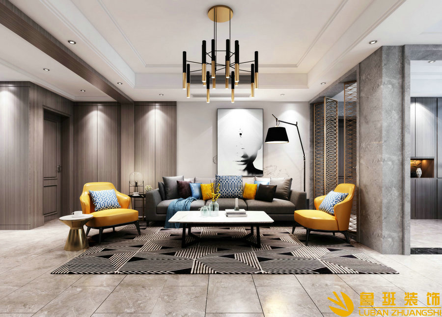 ICC137港式輕奢裝修設計客廳