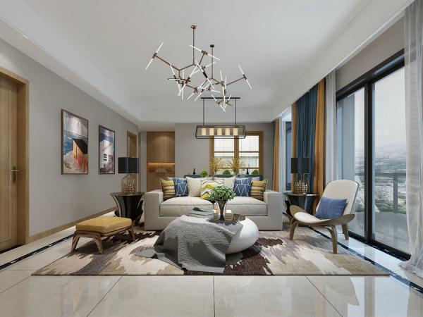 北辰朗詩南門綠郡117平現(xiàn)代裝修設(shè)計