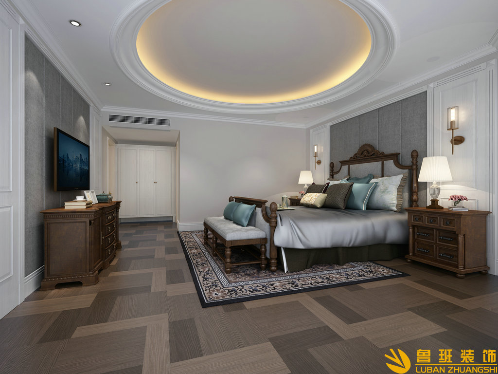 四海逸家 云庭212平美式裝修設(shè)計(jì)主臥