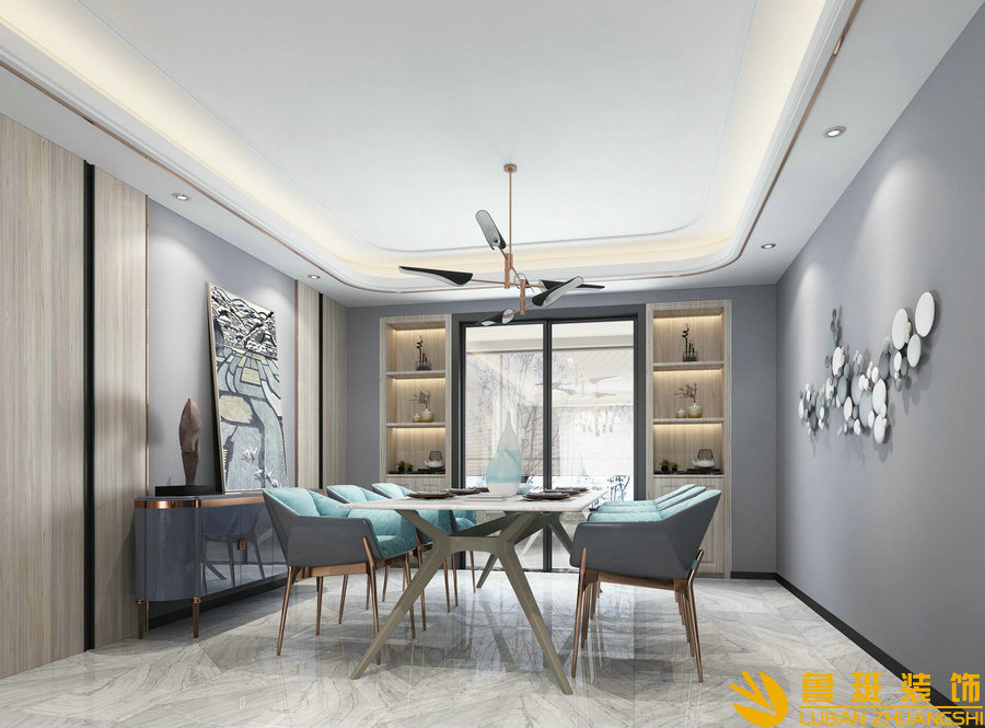 東郡湖景灣117現代裝修設計餐廳