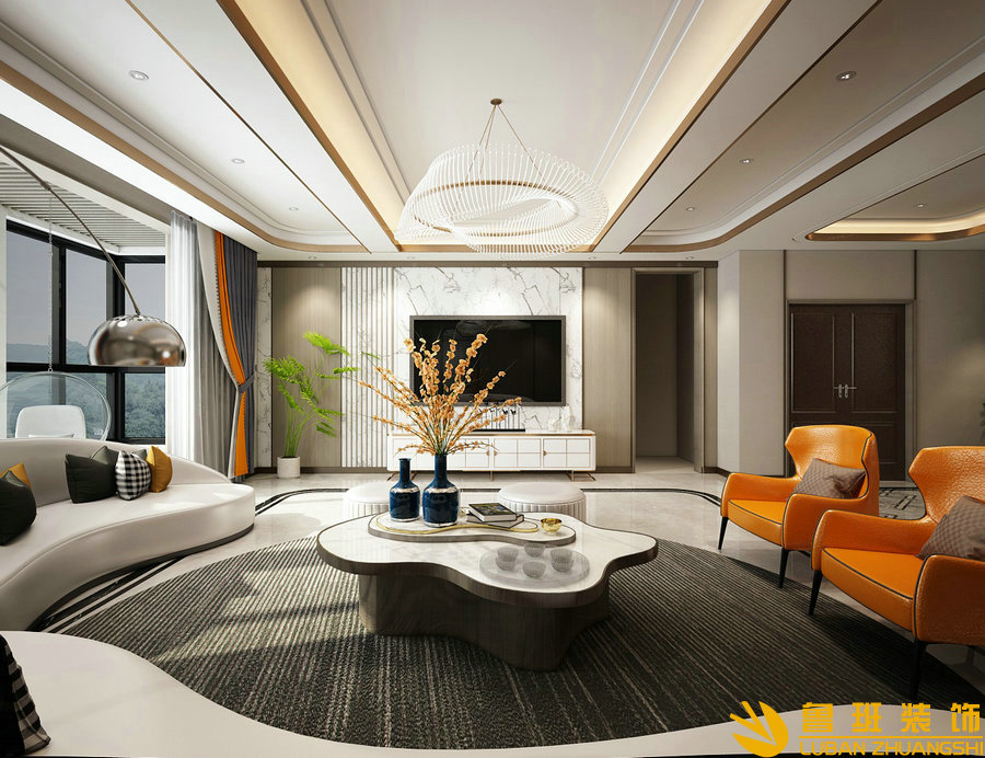 盛和林語170平裝修設計客廳