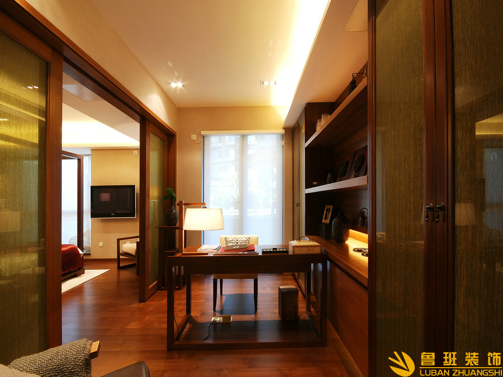 三星堆瞿上別院380㎡新中式別墅裝修設計書房