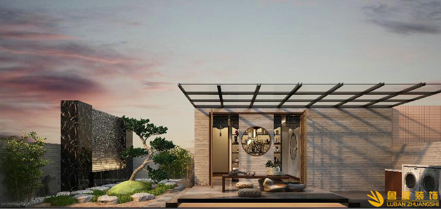 金色莊園240㎡新中式別墅裝修設計花園