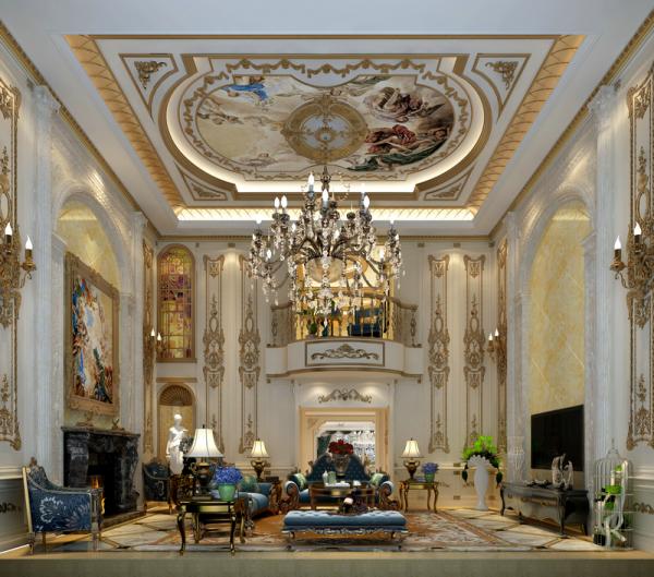 牧馬山蔚藍卡地亞800㎡法式風格別墅裝修設(shè)計