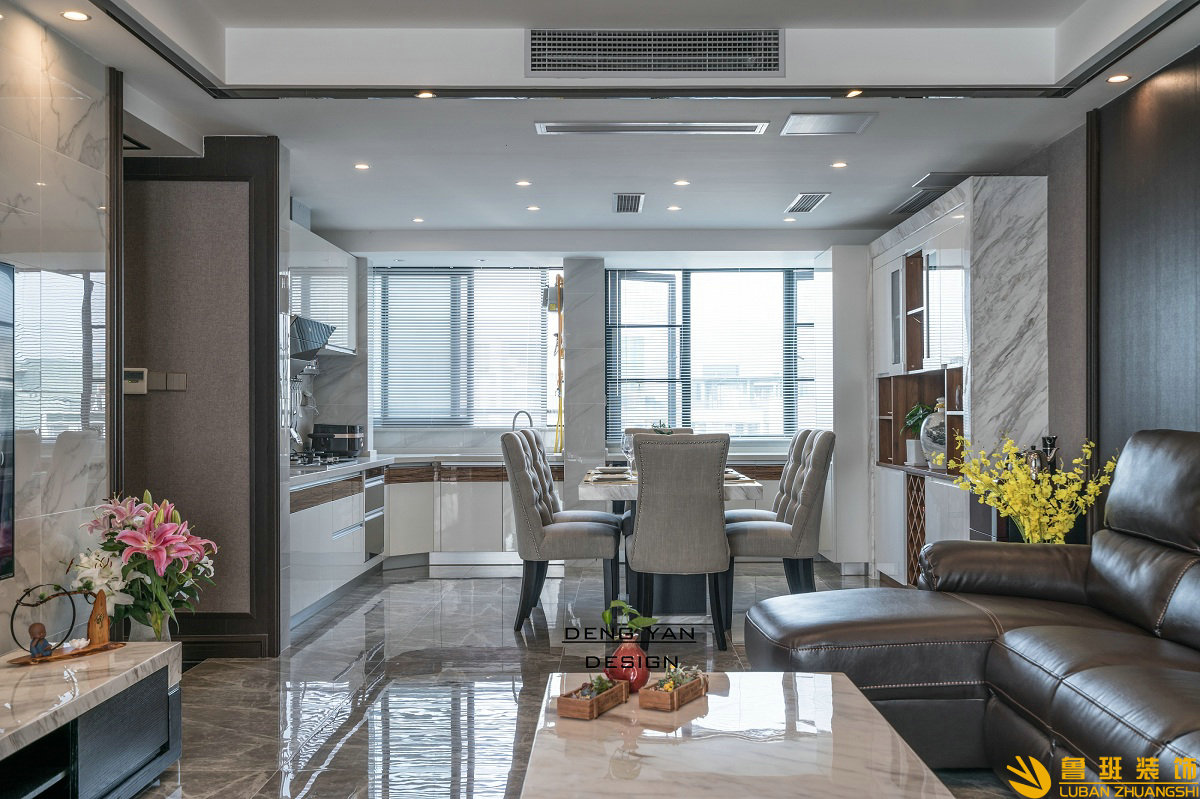 成都宏達世紀錦城140㎡現代混搭裝修設計客餐廳