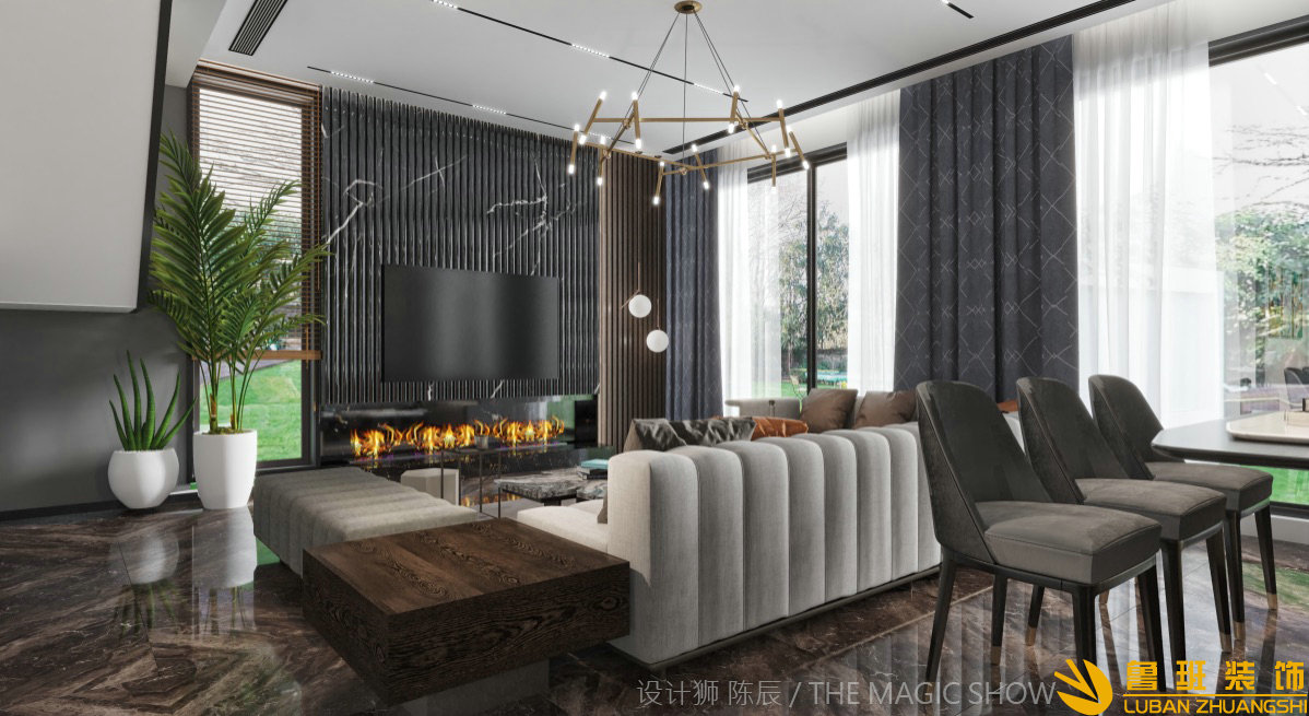 大溪谷躍層200平方米 四室兩廳 現代輕奢餐廳