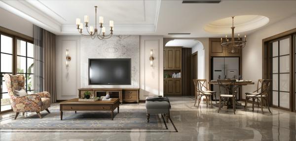 碧華鄰135平美式裝修設(shè)計