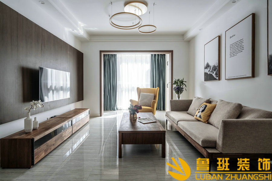 金沙鷺島95平裝修設(shè)計客廳