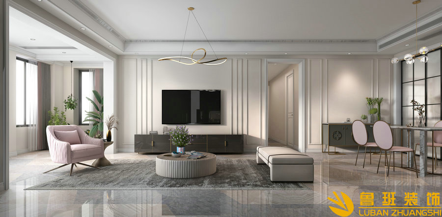 盛和林語105平時(shí)尚輕奢裝修設(shè)計(jì)餐廳