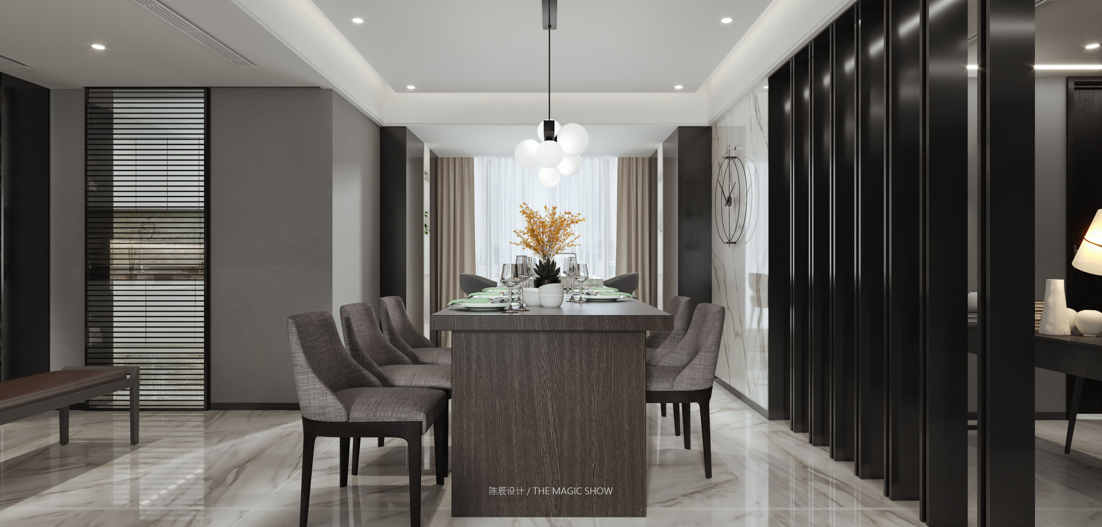 中環豐錦180平方米 三室兩廳 現代輕奢客廳4