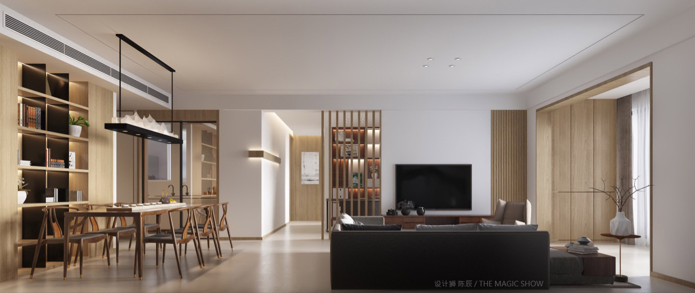 紫檀205平方米 四室兩廳 現(xiàn)代中式客廳