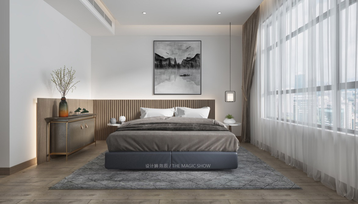 紫檀205平方米 四室兩廳 現(xiàn)代中式臥室