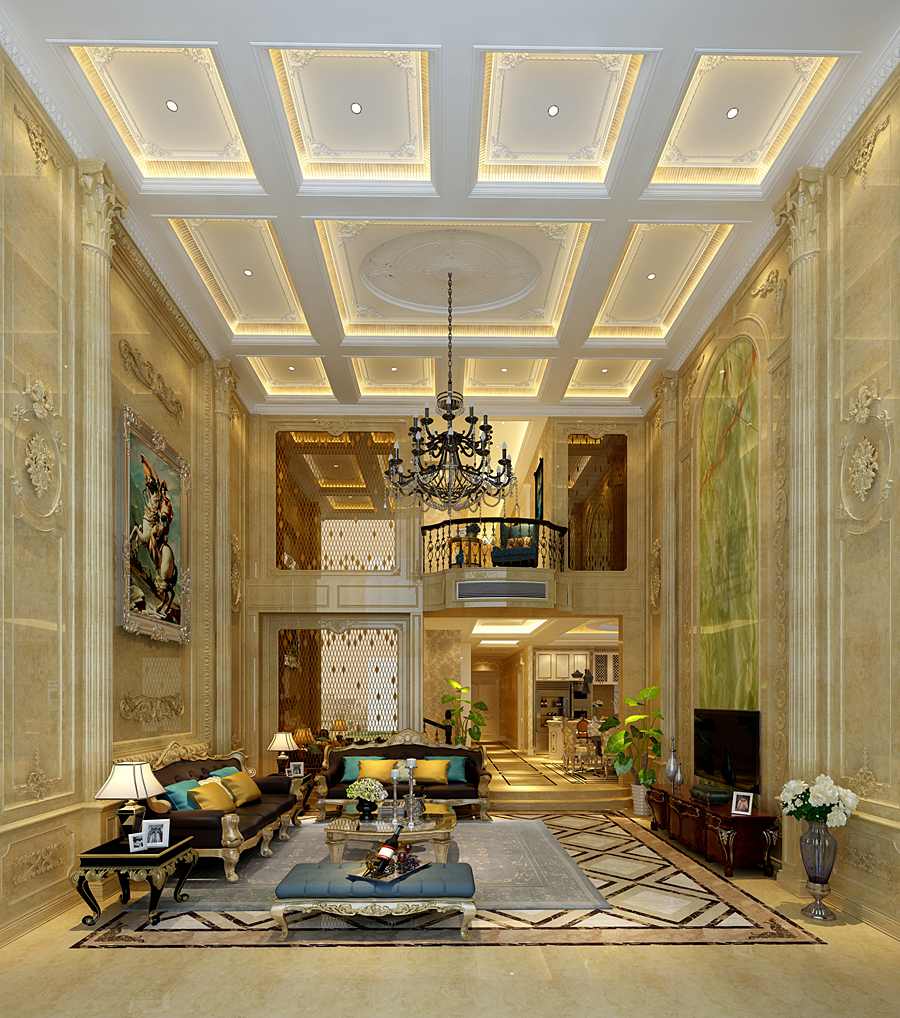 復(fù)地御香山九室四廳405m2法式風(fēng)格客廳1