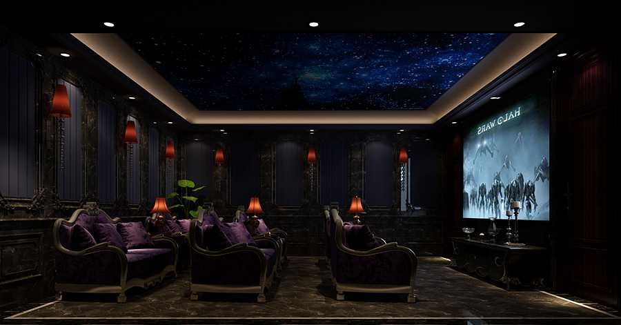 復(fù)地御香山九室四廳405m2法式風(fēng)格影音室