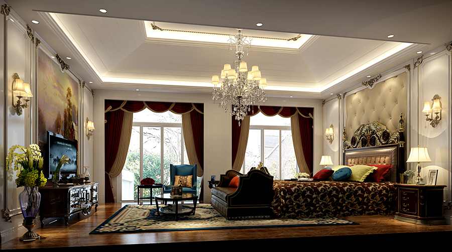 復(fù)地御香山九室四廳405m2法式風(fēng)格主臥