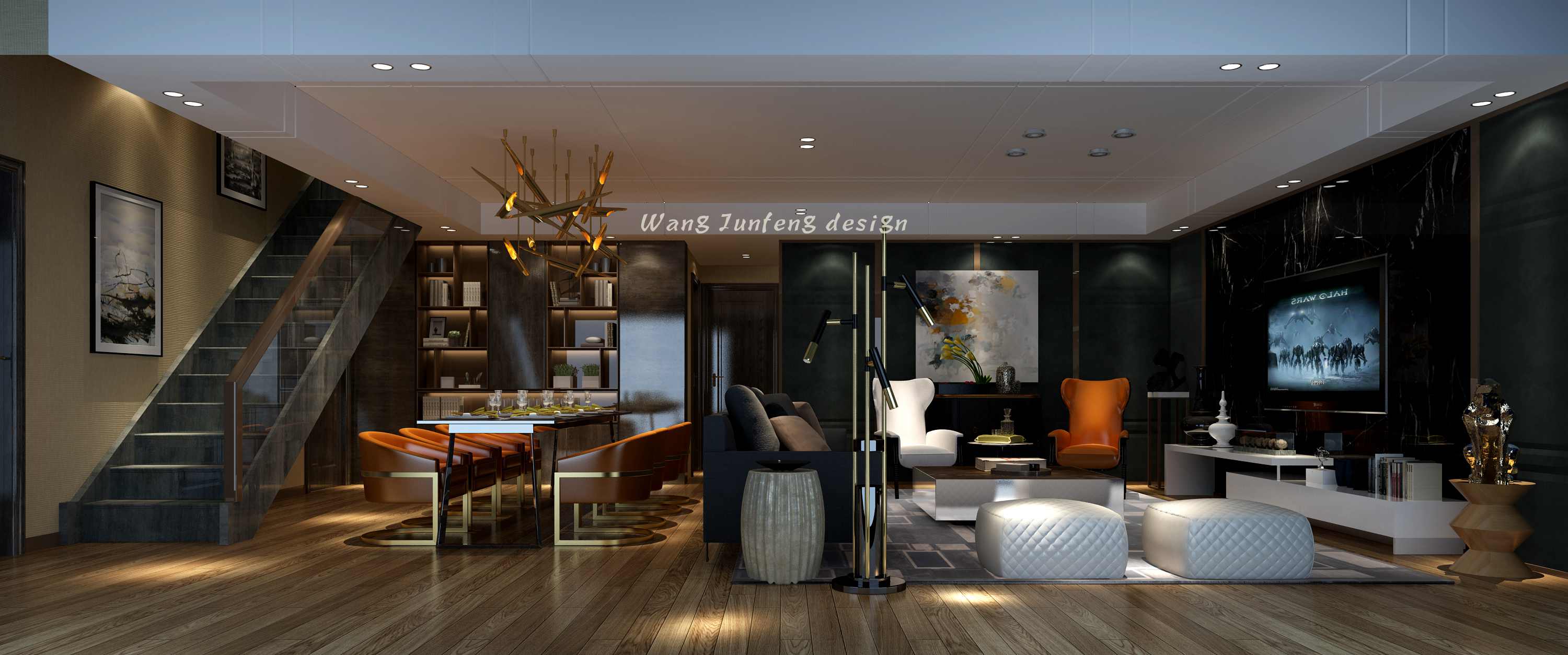 萬科花園三室兩廳248㎡客廳