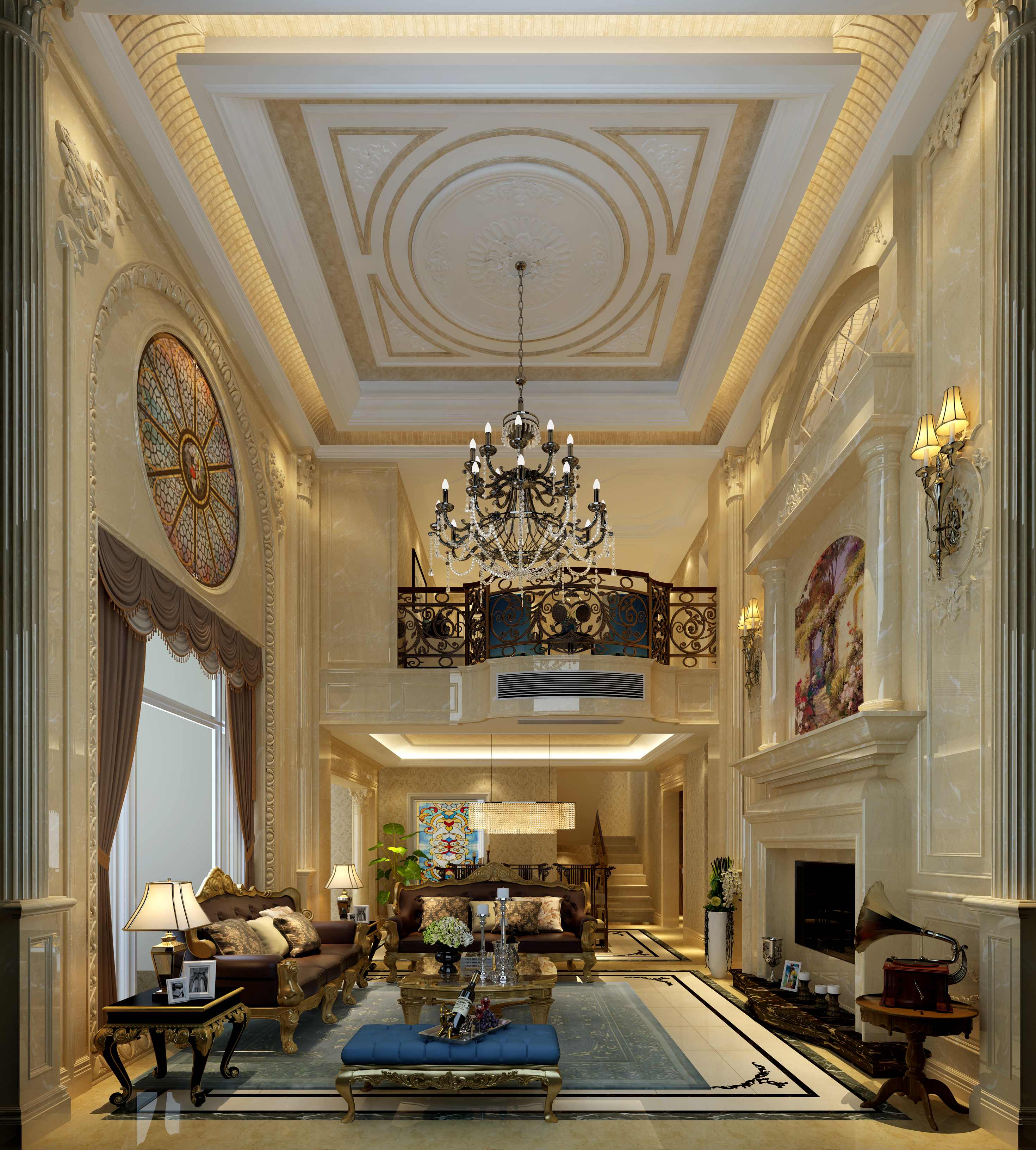 雅居樂七室三廳779㎡ 法式風格客廳