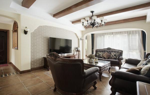 煒岸城180平美式鄉村實景