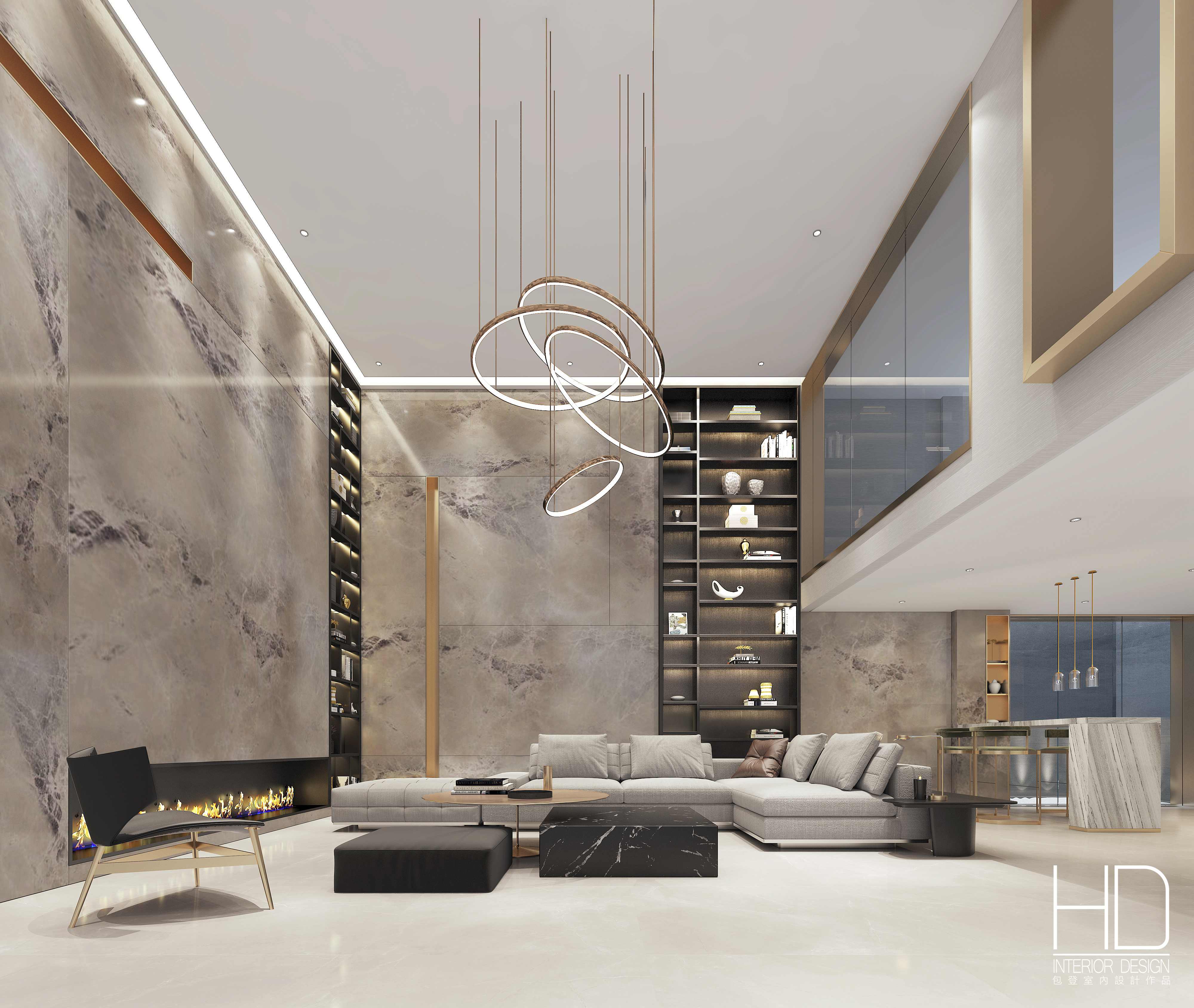 融創·文旅城獨棟別墅320㎡現代輕奢負一樓