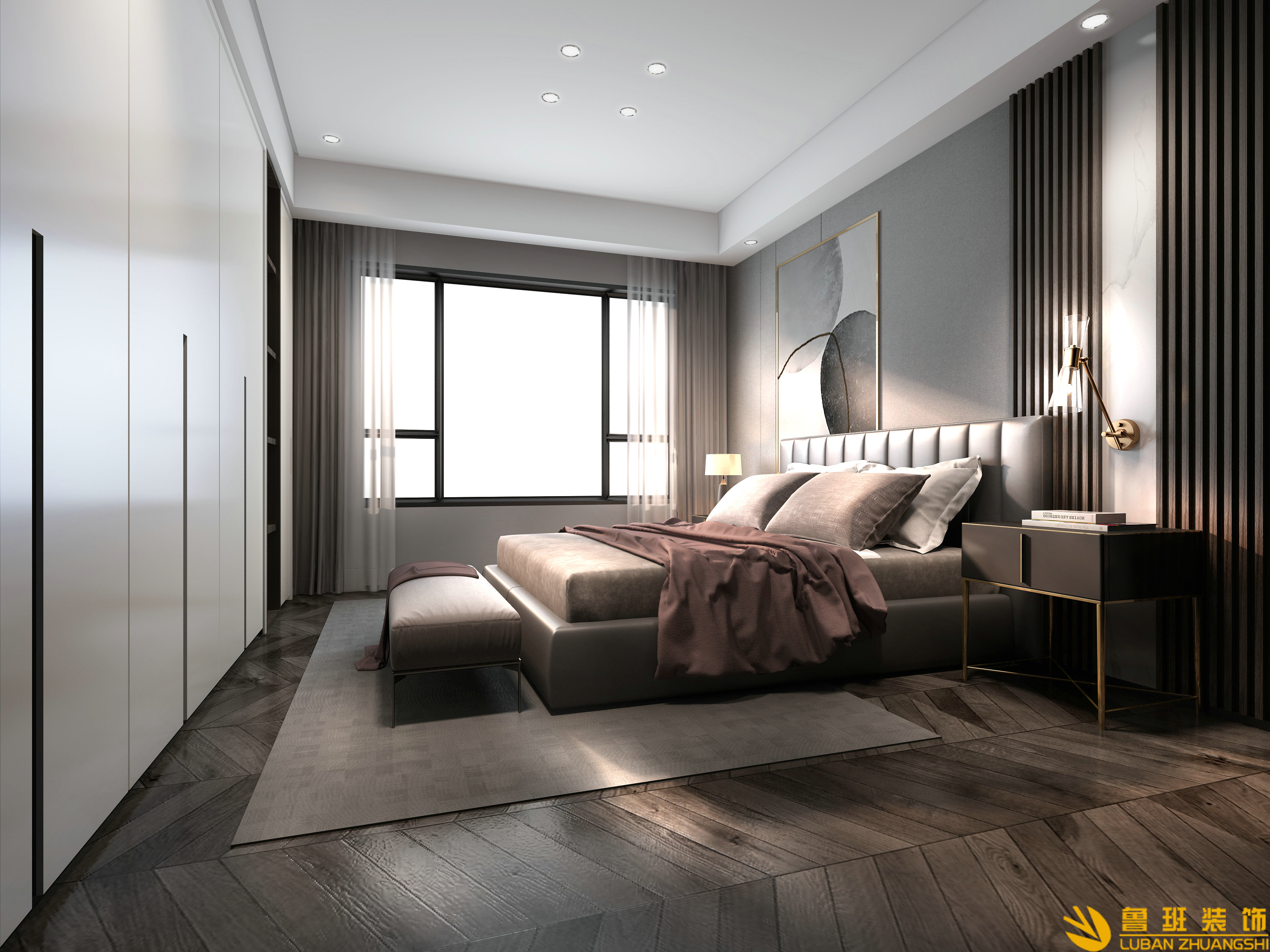 保利國賓首府三室90平現(xiàn)代風(fēng)格臥室