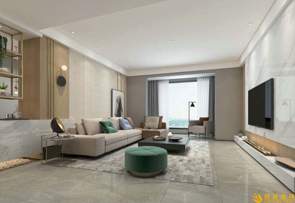 春天陽光三室二衛(wèi)97平米現(xiàn)代風格客廳