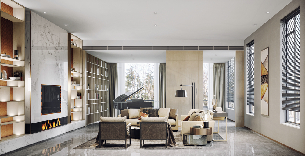 魯班合院別墅設計650平客廳