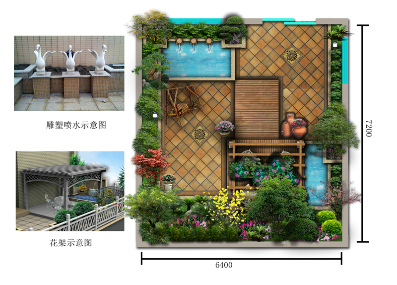 峨眉山與湖500平別墅設計后花園