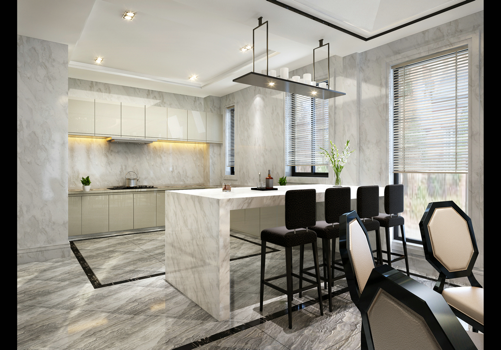 保利拉菲莊園500平港式別墅設(shè)計(jì)島臺(tái)