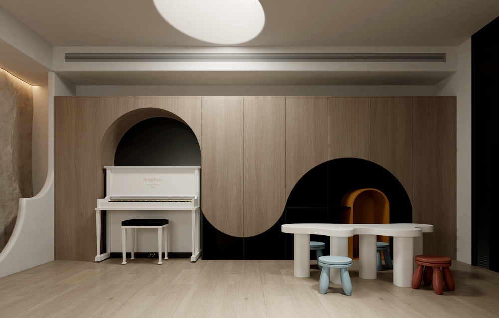 濱江天樾現(xiàn)代別墅設(shè)計鋼琴區(qū)