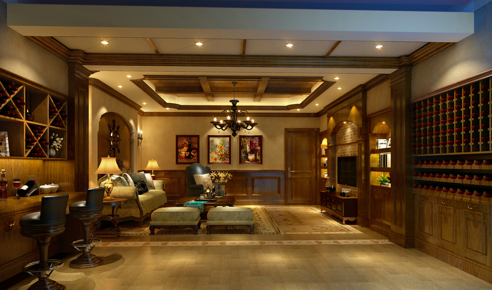 鷺湖宮長岸堤香450平美式別墅設計地下室