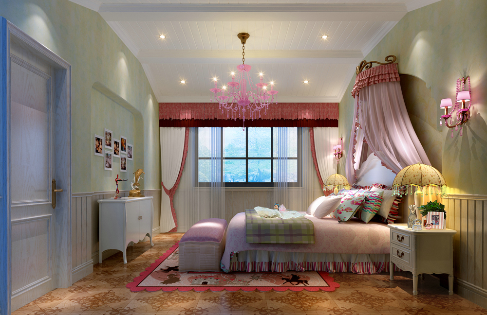 鷺湖宮長岸堤香450平美式別墅設計女兒房