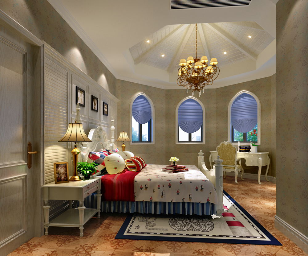 鷺湖宮長岸堤香450平美式別墅設計兒童房