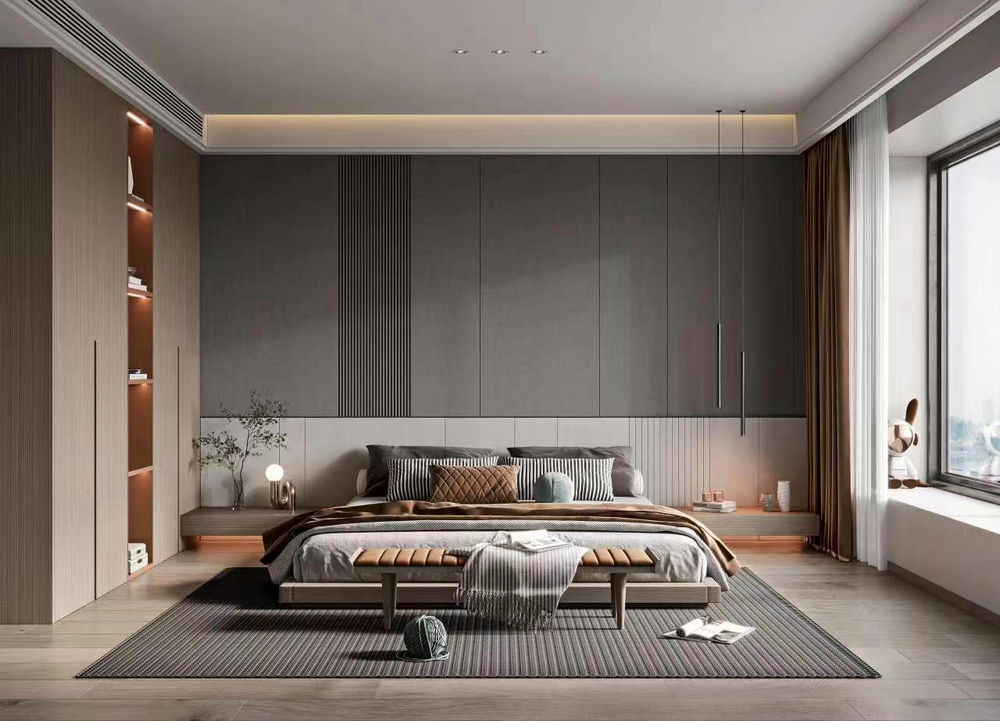 東源湖光樾墅230平設(shè)計(jì)裝修臥室