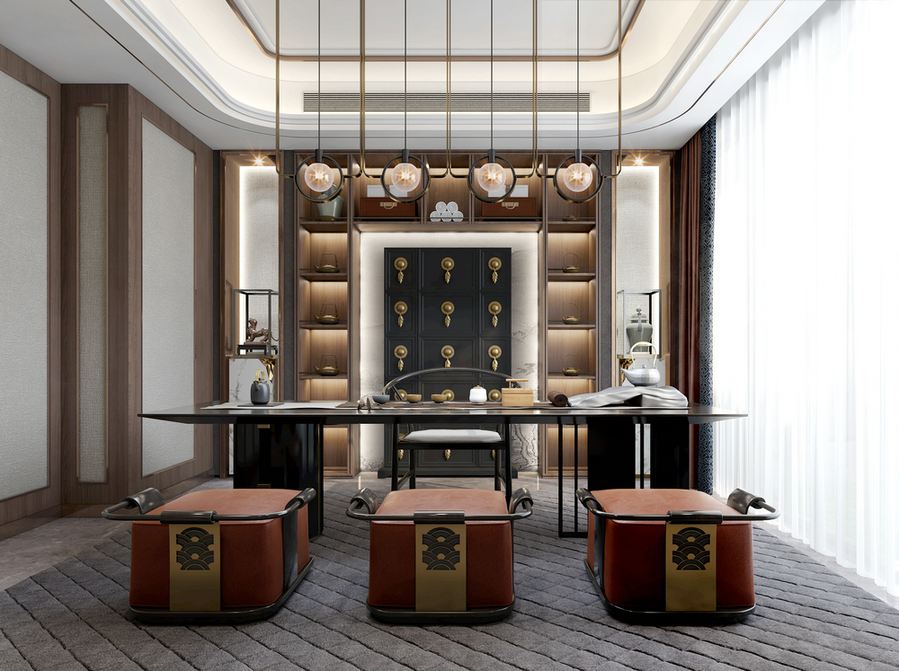 德陽碧桂園200平中式大平層設計書房