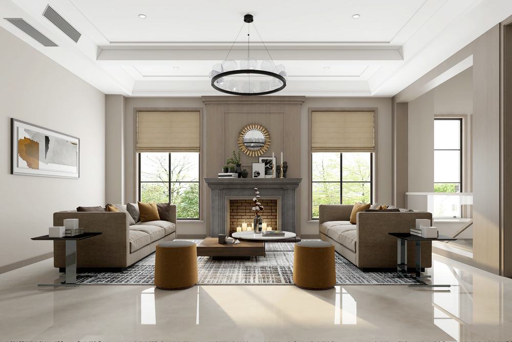 東湖花語450平輕奢別墅設(shè)計(jì)客廳