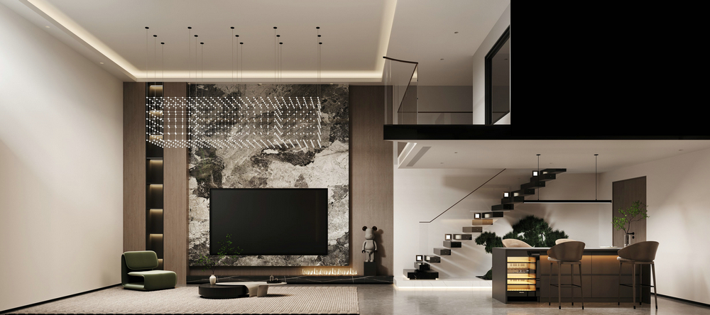 中糧瓏悅錦云200平躍層設(shè)計(jì)客廳全