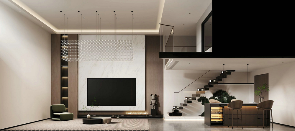 中糧瓏悅錦云200平躍層設(shè)計(jì)客廳備