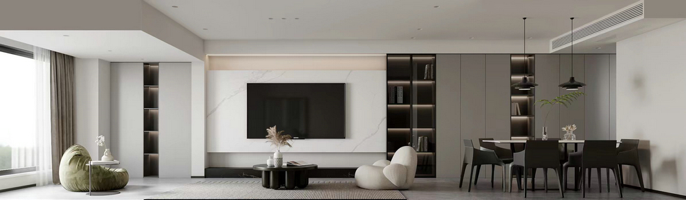 中海右岸90平小戶型設(shè)計(jì)客廳