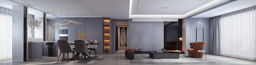 復(fù)地金融島130平方設(shè)計(jì)客廳全